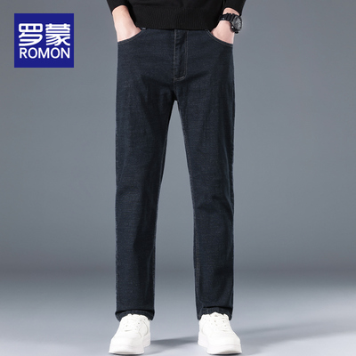 罗蒙纽扣长裤水洗秋冬牛仔裤