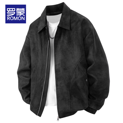 罗蒙翻领秋季宽松夹克
