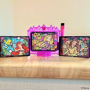 现货 日本儿童杂志附录迪士尼美人鱼长发公主彩色玻璃风3way玩具