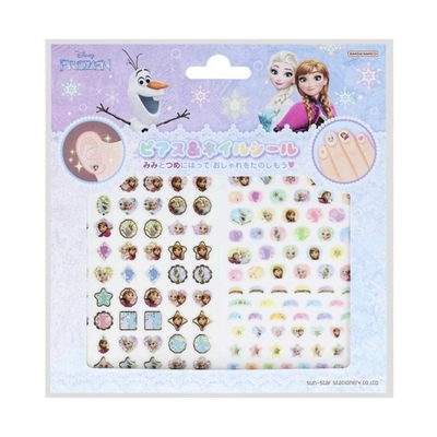 现货 日本Disney迪士尼FROZEN冰雪奇缘艾莎Elsa儿童指甲贴耳环贴