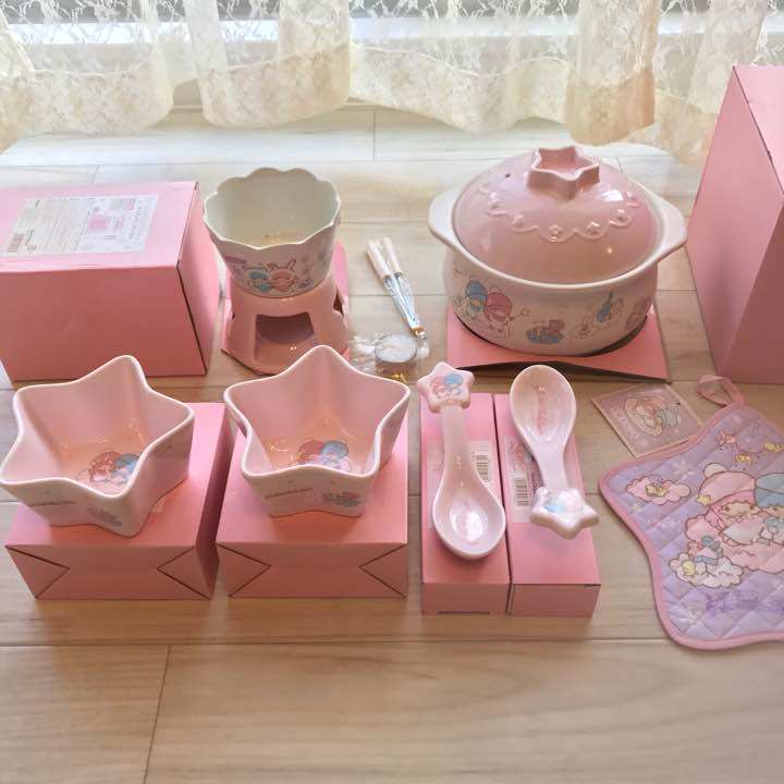 现货日本Sanrio Little Twin Stars双子星绝版锅碗勺锅垫隔热手套