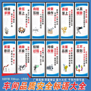 工厂车间安全生产品质标语激励员工现场管理精益求精文化宣传标语