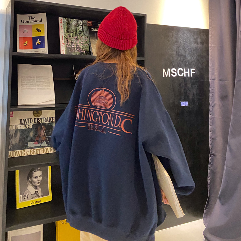 Real shot 250g super fire sweater women's winter loose Korean BF lazy style Plush thick coat