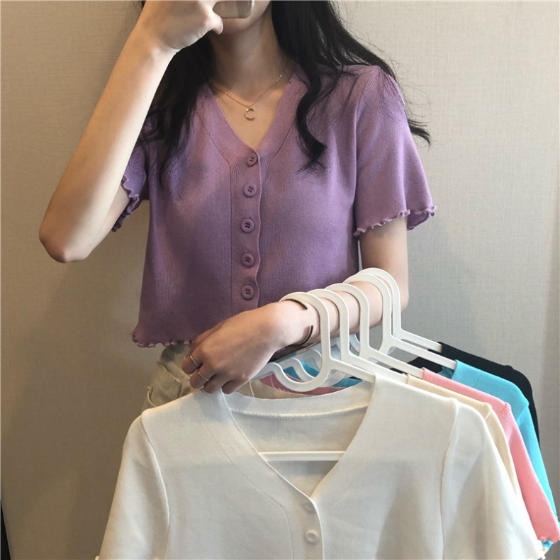 Official map real price short sleeve sweater women's cardigan