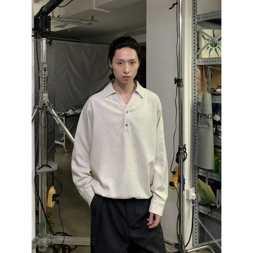 INKNOTS复古肌理感纯色长袖衬衫