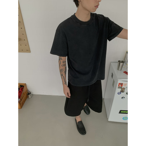 INKNOTS重磅水洗黑灰短袖T恤