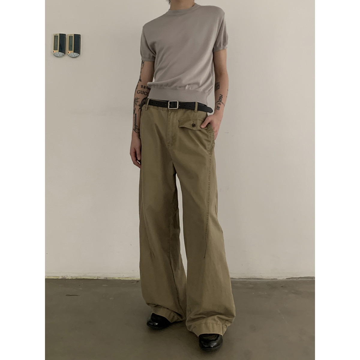 INKNOTS美式复古水洗做旧A字剪裁设计口袋工装裤男女宽松休闲长裤,男装,休闲裤,淘宝优惠券,粉丝福利购,淘宝优惠卷