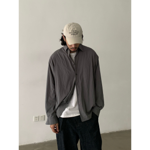 ins 衬衣男女通勤百搭宽松休闲衬衫 INKNOTS美式 复古克莱因复古长袖