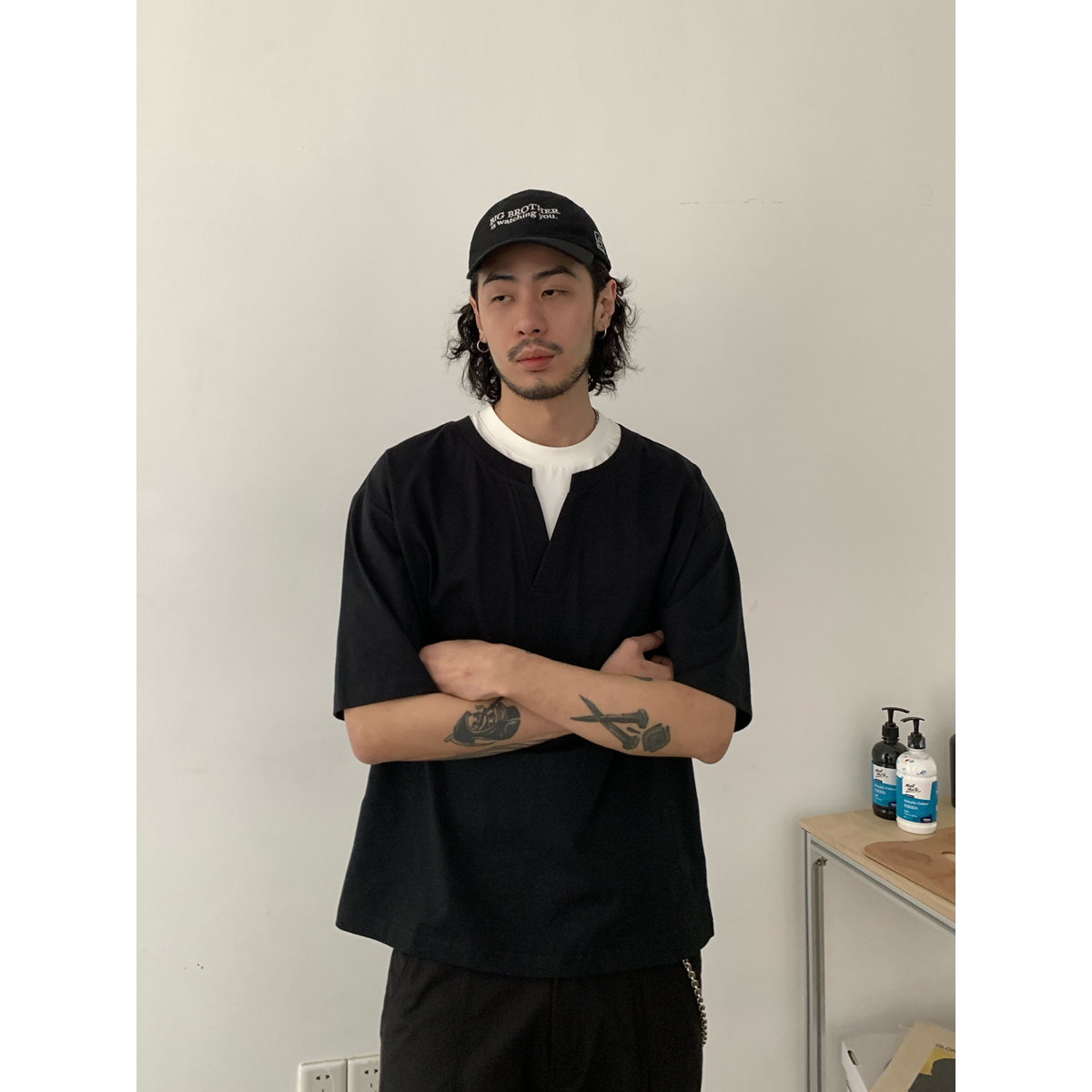 INKNOTS简约假两件短袖T恤