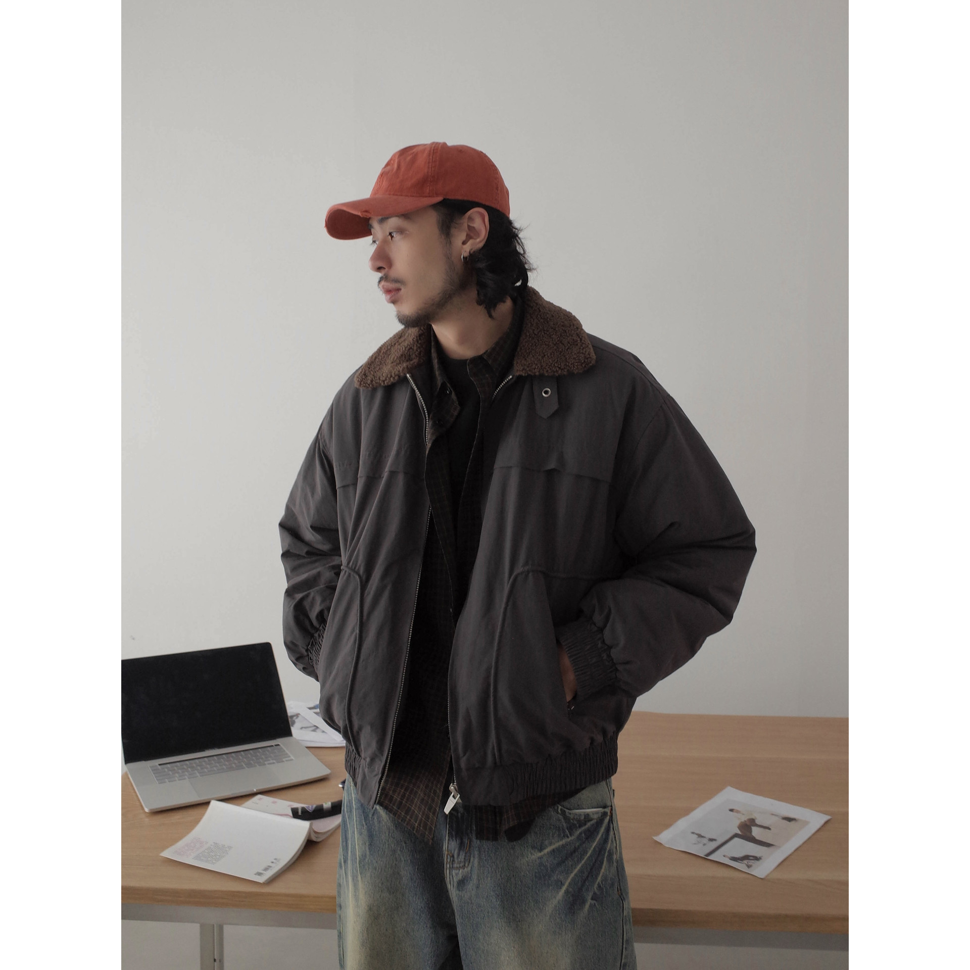 INKNOTS美式复古羊羔毛加绒翻领工装夹克男女短宽棉衣保暖外套潮,男装,夹克,淘宝优惠券,粉丝福利购,淘宝优惠卷