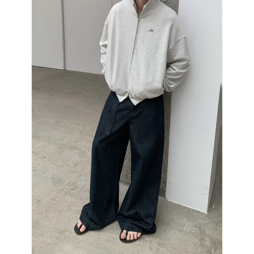 INKNOTS水洗原色飘带弯刀牛仔裤