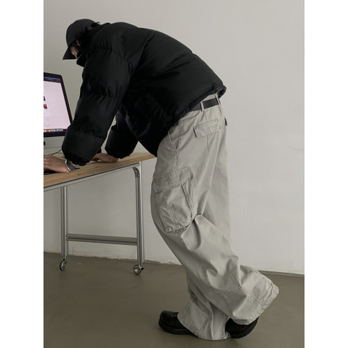 INKNOTS廓形洗褪工作裤