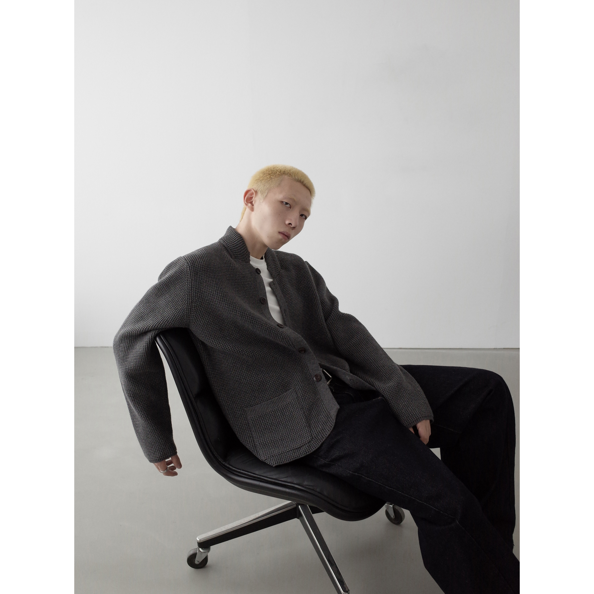 INKNOTS立领针织开衫慵懒风毛衣