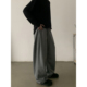慵懒松弛感阔腿裤 INKNOTS简约复古运动休闲加绒弯刀卫裤 男女美式