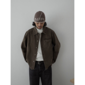 INKNOTS美式 复古水洗散边牛仔上衣男女cleanfit夹克宽松翻领外套