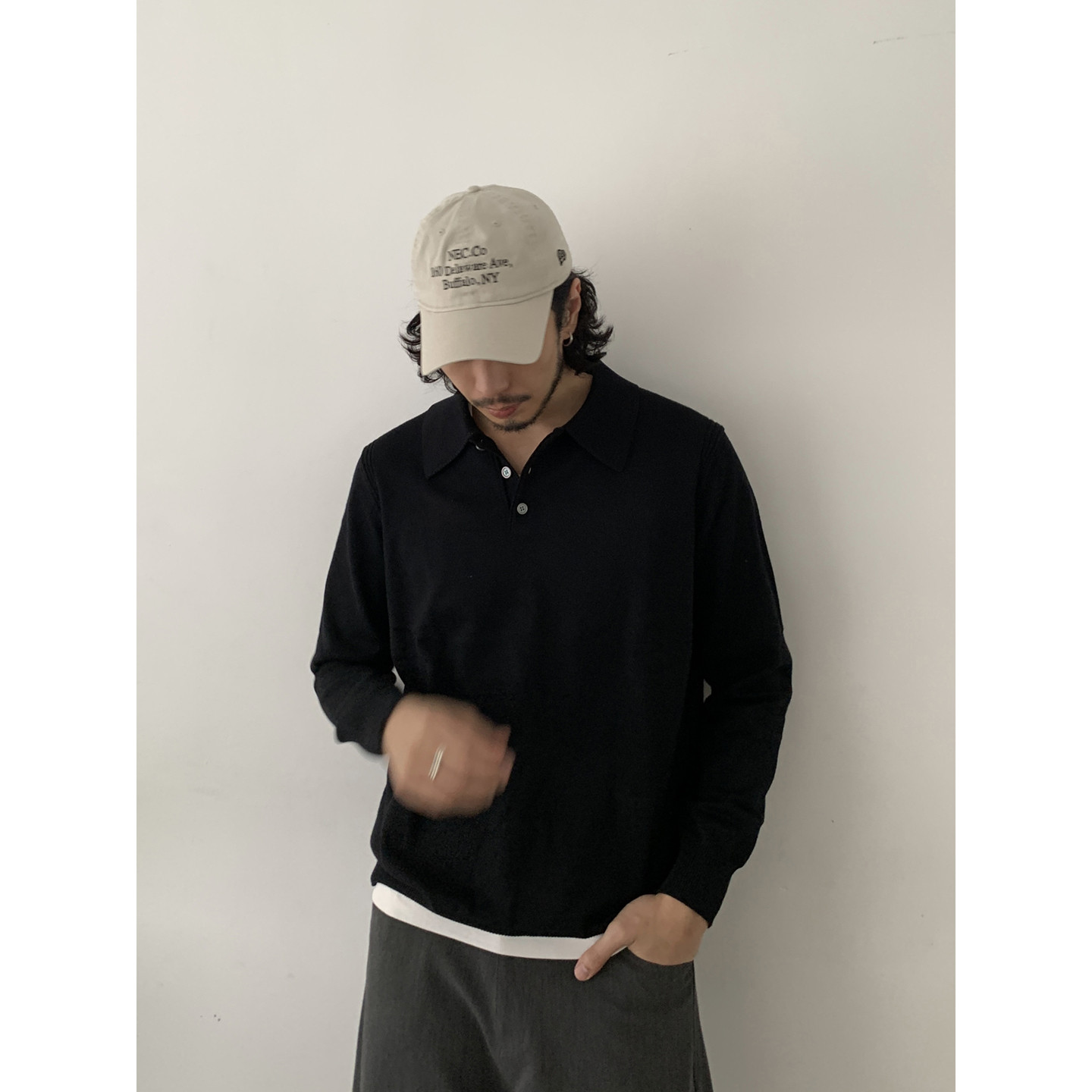 INKNOTS美式复古羊毛混纺针织毛衣男女休闲百搭老钱风polo衫上衣,男装,针织衫/毛衣,淘宝优惠券,粉丝福利购,淘宝优惠卷