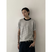 INKNOTS美式 复古肌理感重磅280G丝光棉针织短袖 T恤男女休闲上衣潮