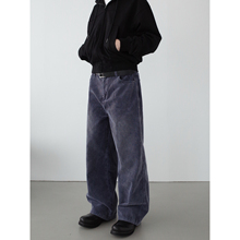 INKNOTS复古重工灯芯绒酵洗做旧牛仔裤vantage男女款宽松直筒长裤