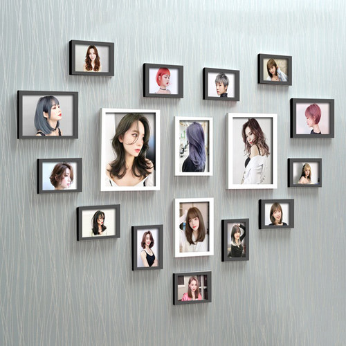 润格理发店墙面装饰发型图片挂画