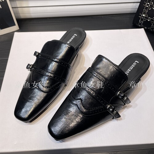 时尚雕花韩系包头拖女夏外穿