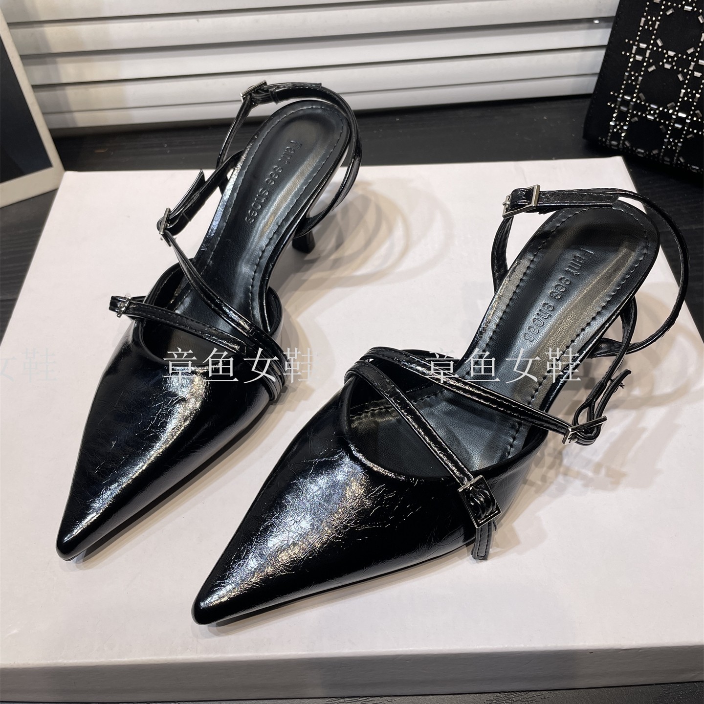2026法式皮带扣包头凉鞋女尖头细跟后绊带性感高跟鞋显瘦气质单鞋,女鞋,时装凉鞋,淘宝优惠券,粉丝福利购,淘宝优惠卷