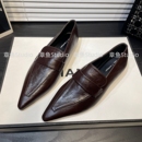 单鞋 百搭法式 女通勤气质一脚蹬软皮舒适乐福鞋 复古尖头低跟小皮鞋