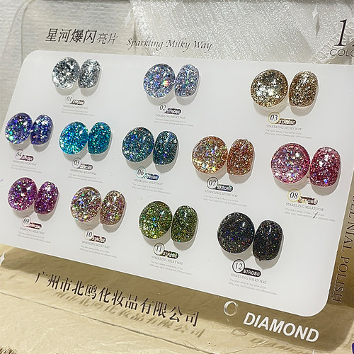 北欧新款高密度爆闪大亮片胶瓶装