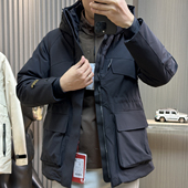 城市户外石墨烯发热科技高充绒三防工装 冬季 羽绒服 黑金奢华 意式