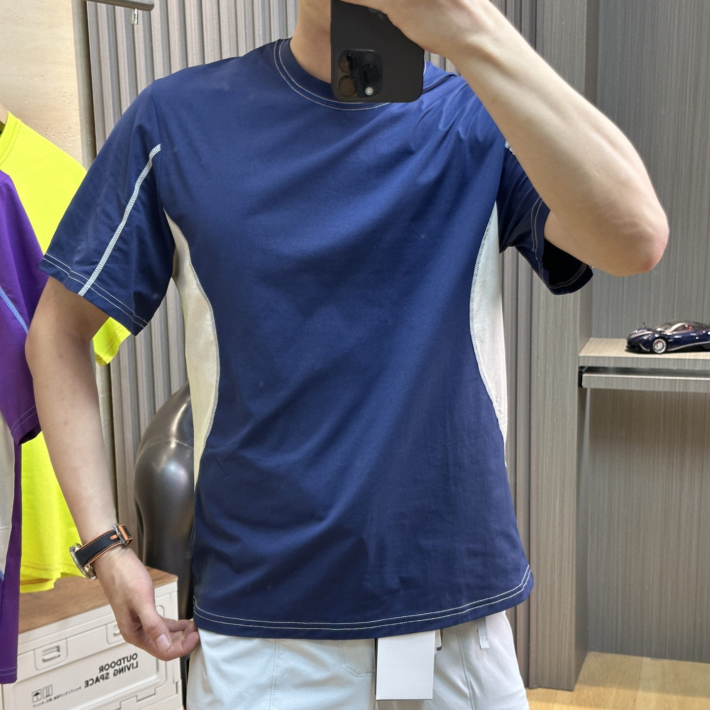 拼接男士户外运动休闲短袖T恤