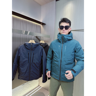 CF&CLO户外防寒防风冲锋衣羽绒外套舒适保暖加厚压胶连帽羽绒服男