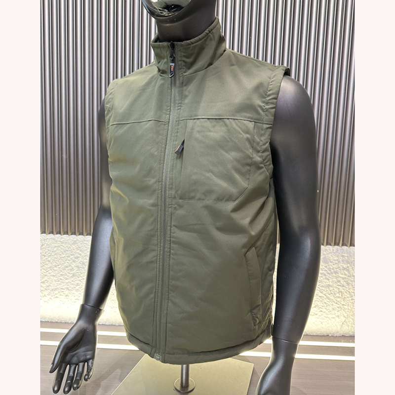 男户外复合加绒保暖立领马甲外套