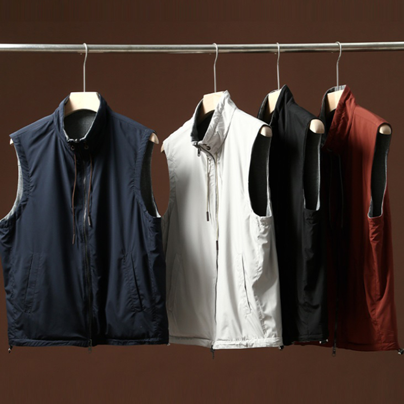 立领弹力防水正反两面穿马甲外套