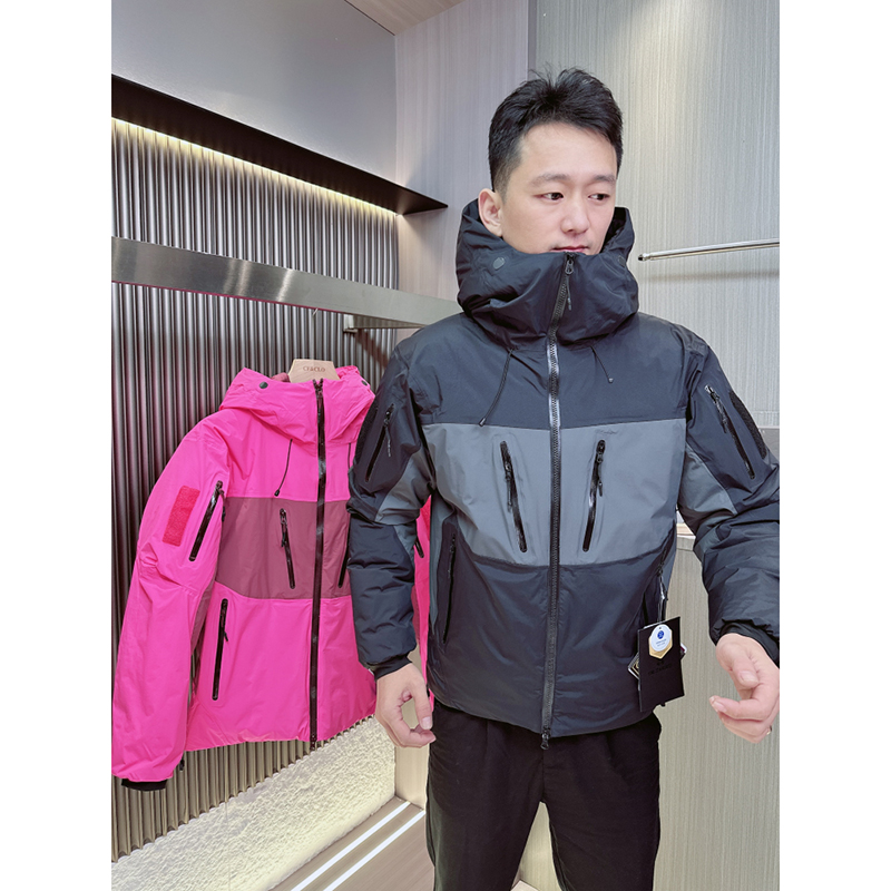 白鸭绒滑雪服硬壳冲锋衣羽绒服男
