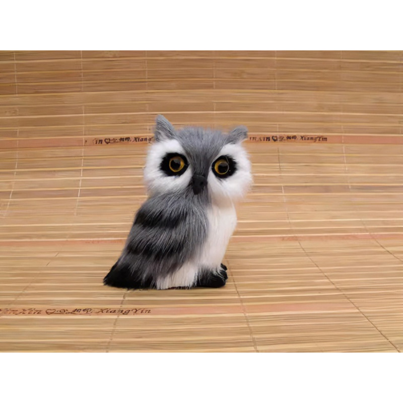 猫头鹰真皮毛手工艺商场静态道具