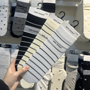 薄款 chaojun2803超柔棉短筒纸板女袜条纹小短筒春夏新款 包邮 5双