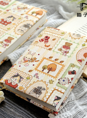小熊饼干 定页手帐本A5A6 书衣复古加厚笔记本 手账日记本礼物