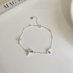 棱镜蝶影足银990精致甜美镭射蝴蝶手链女ins高级感手环时尚手饰