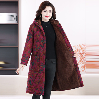 中老年冬装加绒加厚棉衣