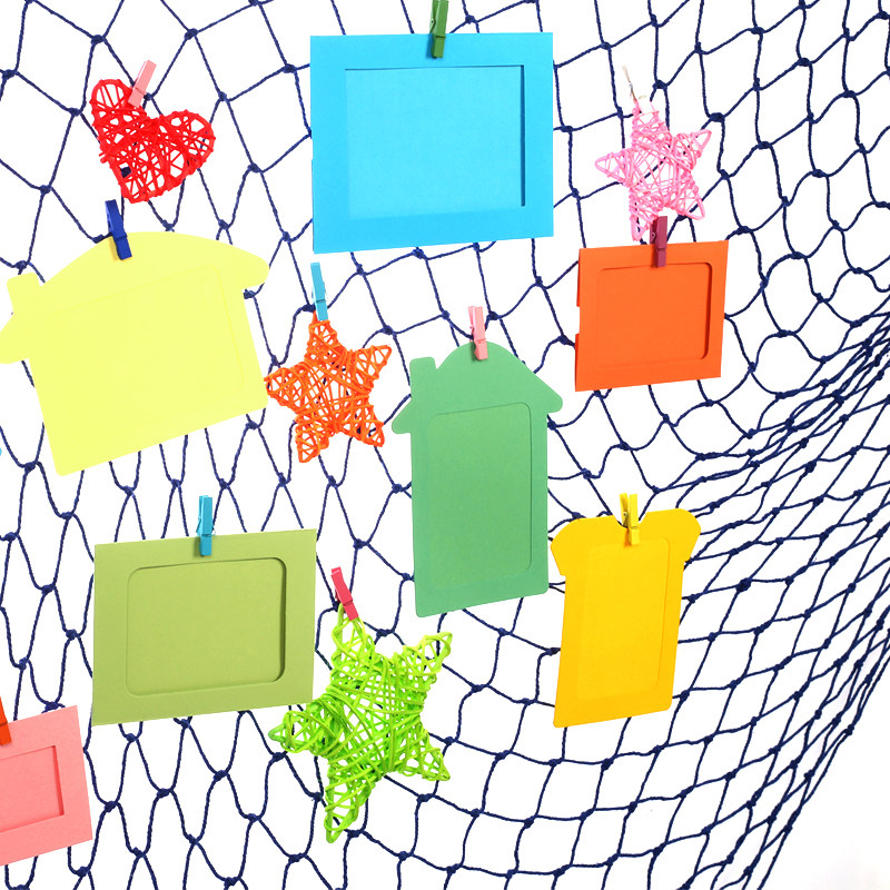 渔网照片墙儿童手工diy装饰悬挂麻绳工艺品幼儿园环境装饰材料