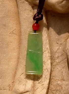 岁=华2798天然A货缅甸正阳绿老坑翡翠竹节节高吊坠挂件带证书复检