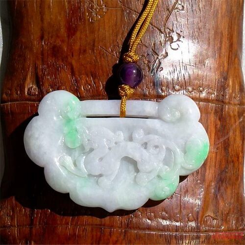 天然A货缅甸老坑翡翠锁吊坠挂件