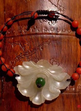 天然新疆和田玉籽料花手链