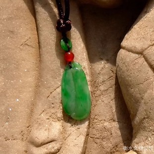 寻=春5408天然A货缅甸老坑正阳绿翡翠福瓜平安扣吊坠挂件证书复检