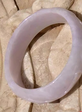 春=水3523民国天然缅甸A货老坑紫罗兰翡翠雕花贵妃玉手镯子证书52