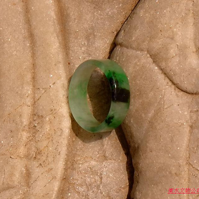 天然a货老坑正阳绿带证书戒指环