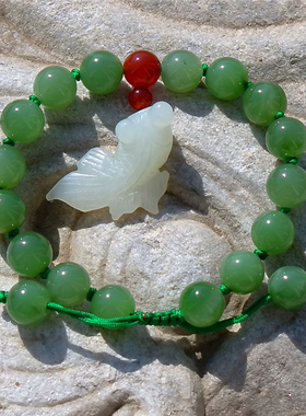 1848清代天然新疆和田玉籽料手链