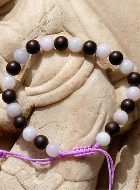 浓=香3548天然A货缅甸老坑翡翠紫罗兰珠沉香珠手链冰糯种证书复检