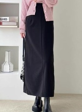 CK3L01  日单  G*L  高腰显瘦 半松紧腰  直筒开叉半身裙