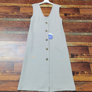 限时包邮！CK3O日单  前后两穿无袖开襟背心连衣裙 两侧口袋 2way