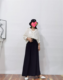 日单 CK8D 斜门襟 通勤休闲百搭宽松阔腿裤 限时 裙裤 包邮